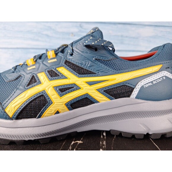 ASICS Men\'s Trail Scout 3 Running Shoes Night Sky Teal Yellow Sz 9 main image 11